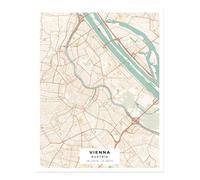 Poster arte da parete mappa della città di Vienna - elegante arredamento...