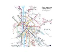 Poster arte da parete mappa della metropolitana di Budapest - elegante...