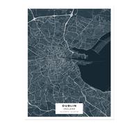Poster arte da parete mappa di Dublino - stampa moderna minimalista della...