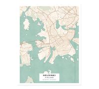 Poster arte da parete mappa di Helsinki - elegante decorazione paesaggio...