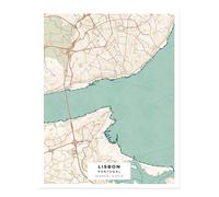 Poster arte da parete mappa di Lisbona - elegante decorazione paesaggio...