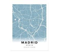 Poster arte da parete mappa di Madrid - elegante design urbano di qualità...