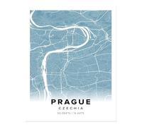 Poster arte da parete mappa di Praga - elegante decorazione paesaggio...
