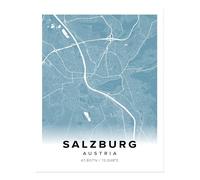 Poster arte da parete mappa di Salisburgo - arredamento urbano moderno...