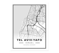 Poster arte da parete mappa Tel Aviv-Yafo - arredamento urbano moderno...