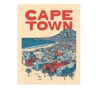 Poster arte da parete paesaggio urbano costiero di Città del Capo...