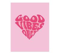 Poster arte da parete retrò Good Vibes Only - decorazione casa design cuore...