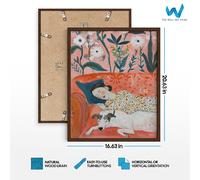 Poster arte floreale Dreamy Rest - arte da parete accogliente donna e cane...