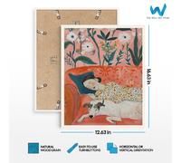 Poster arte floreale Dreamy Rest - arte da parete accogliente donna e cane...