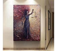 Poster artistici astratti con bilancia della giustizia e dea della giustizia, dipinti su tela, stampe artistiche da parete, immagini, decorazioni da parete per la casa (80x120 cm/senza cornice)