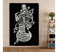 Poster artistici da parete con chitarra rock e stampe su tela arazzo rock star tema banner rivetto metallo bandiera garage band decorazione festa di compleanno sfondo musica metallo arredamento casa