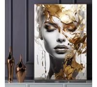 Poster artistici moderni con stampa di volti di donne astratte, dipinti su tela, per decorazioni da parete per soggiorno e camera da letto 50x75 cm senza cornice