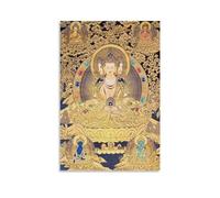 Poster artistico buddista tibetano Thangka del patrimonio culturale orientale cinese (7), poster artistico da parete su tela per soggiorno e decorazione per la casa, 40 x 60 cm