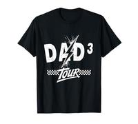 Poster artistico con scritta "Dad x3 of Three Tour Rock Band" Maglietta
