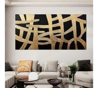 Poster artistico con texture di linee dorate, grande formato, arte murale moderna astratta minimalista, quadro per la decorazione della casa del soggiorno 20x40 cm senza cornice