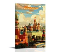 Poster artistico da appendere alla parete, motivo: Mosca, Russia, stile vintage, per camera da letto, decorazione per la casa, 20 x 30 cm