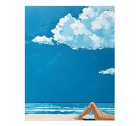 Poster artistico da parete Beach Day Bliss - decorazione scena oceano...