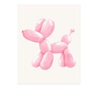 Poster artistico da parete cane palloncino rosa - decorazione divertente e...