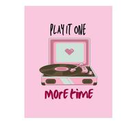 Poster artistico da parete con giradischi retrò - Play It One More Time...