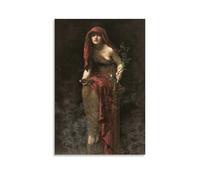 Poster artistico da parete con immagine della sacerdotessa di Delphi-John Collier su tela, decorazione per soggiorno e casa, 20 x 30 cm