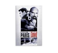 Poster artistico da parete con immagine di Parigi con amore, stampa artistica su tela, stile vintage, decorazione per la casa, soggiorno, camera da letto, 40 x 60 cm, senza cornice
