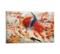 Poster artistico da parete con immagine di Umberto Boccioni e ascesa della città, stampa su tela, per decorazione della stanza, 30 x 45 cm