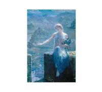 Poster artistico da parete con scritta "The Valkyrie's Vigil by Edward Robert Hughes", decorazione artistica da parete per bar, ristorante, garage, caffetteria, idea regalo, senza cornice, 50 x 75 cm