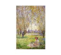Poster artistico da parete con stampa di Claude Monet donna seduta sotto i salici, decorazione artistica da parete, per bar, ristorante, garage, caffetteria, regalo, senza cornice, 50,8 x 76,6 cm