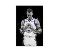 Poster artistico da parete con stampa di Stephen Curry Golden State Warriors, opera d'arte moderna, decorazione per la casa, regalo unico per fan del basket, design bianco e nero, 50,8 x 76,2 cm