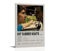 Poster artistico da parete con stampa su tela, stampa artistica da parete con motivo "Hot Summer Nights", decorazione artistica da parete per soggiorno, camera da letto, 20 x 30 cm, con cornice