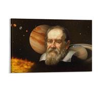 Poster artistico da parete del 17° secolo con gli inventori italiani di Galileo Galilei, poster artistico da parete su tela, per soggiorno e casa, 60 x 90 cm