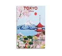 Poster artistico da parete in stile vintage di Tokyo Giappone, stampa artistica da parete su tela, per camera da letto e soggiorno, 60 x 90 cm