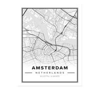 Poster artistico da parete mappa della città di Amsterdam - design moderno...