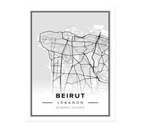 Poster artistico da parete mappa della città di Beirut - stampa moderna in...