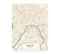 Poster artistico da parete mappa della città di Mosca - decorazione urbana...