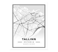 Poster artistico da parete mappa della città di Tallinn - arredamento...