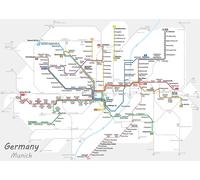 Poster artistico da parete mappa della metropolitana di Monaco per...