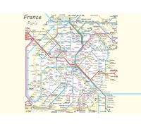 Poster artistico da parete mappa della metropolitana di Parigi - elegante...