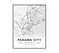 Poster artistico da parete mappa di Panama City - arredamento moderno dal...