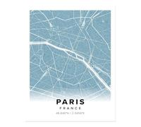 Poster artistico da parete mappa di Parigi - Design urbano moderno qualità...