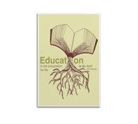 Poster artistico da parete, motivo: educazione come vita, decorazione ispiratrice, filosofia, poster artistico da appendere moderno, 60 x 90 cm