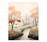 Poster artistico da parete paesaggio sereno - tranquilla scena di fiume...