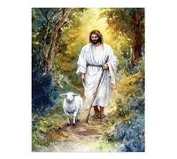 Poster artistico da parete pastore sereno e agnello decorazione casa di...