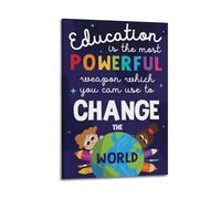 Poster artistico da parete per l'empowerment dell'educazione, decorazione ispiratrice, poster che cambia il mondo, decorazione artistica da parete moderna da appendere, 50 x 75 cm