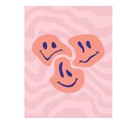 Poster artistico da parete Playful Smiley Faces - Design astratto moderno