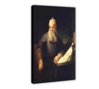 Poster artistico da parete su tela con l'apostolo Paolo di Rembrandt, decorazione per camera da letto, ufficio, cucina, regalo, cornice 40 x 60 cm