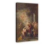Poster artistico da parete su tela con stampa di Bartolome Esteban Murillo Il mistico matrimonio di Santa Caterina per l'estetica della stanza, poster artistico da parete e cornice 20 x 30 cm