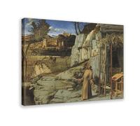 Poster artistico da parete su tela di San Francesco nel deserto di Giovanni Bellini, per l'estetica della stanza, stampa su tela, 40 x 60 cm