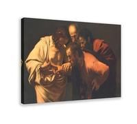 Poster artistico da parete su tela, motivo: L'incredulità di San Tommaso di Caravaggio, decorazione per camera da letto, ufficio, cucina, cornice regalo, 40,6 x 61 cm