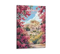 Poster artistico da parete su tela, stile vintage, motivo: Atene Grecia, decorazione moderna per la casa, 30 x 45 cm